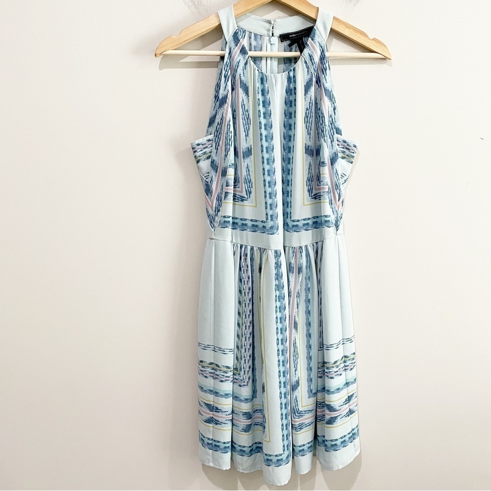 BCBGMAXAZRIA Cambria Mini Dress in Crystal Blue Combo Crystal Blue Combo Size 2